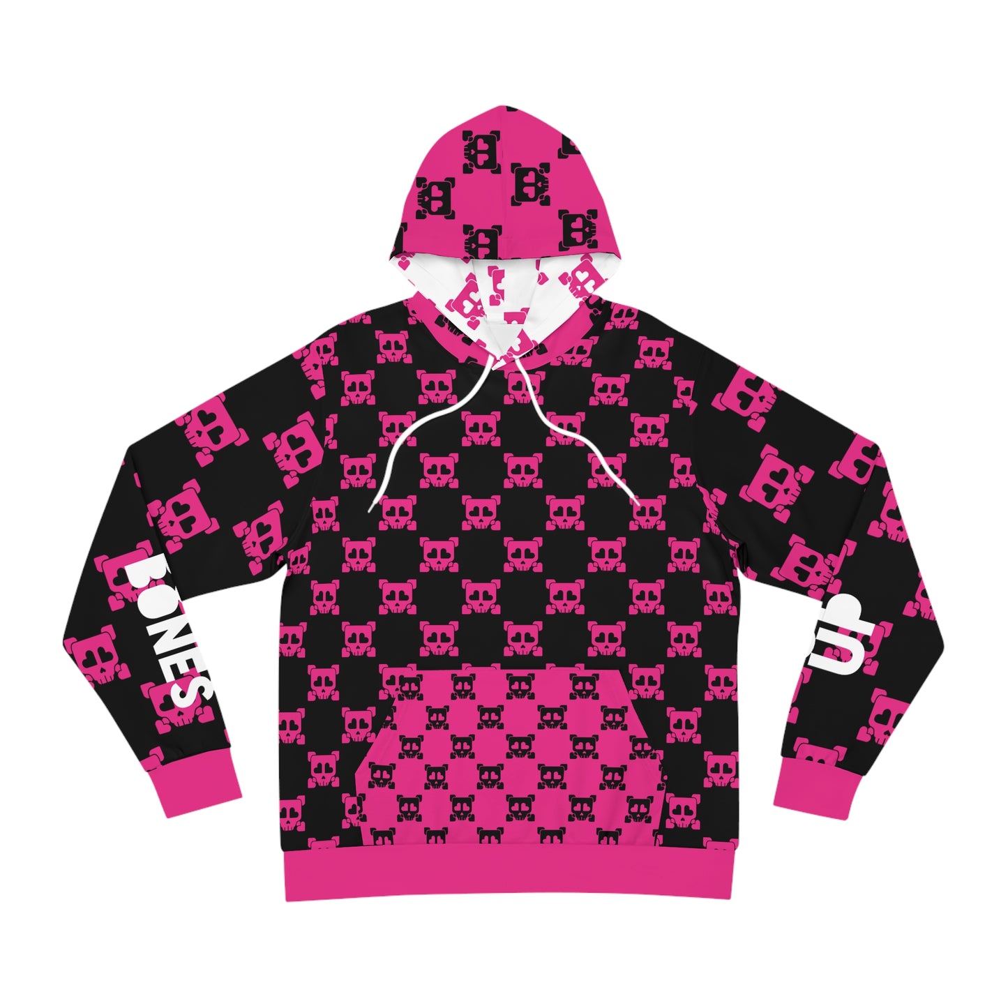 B-Side Bones Up Hoodie - Black and Pink v1
