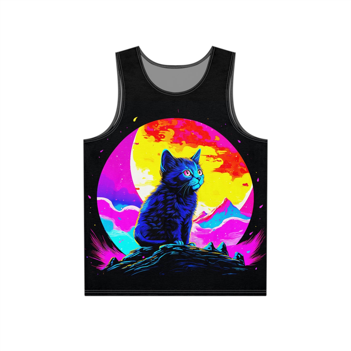 Kitten Exploring The Moon Men's Tank v1