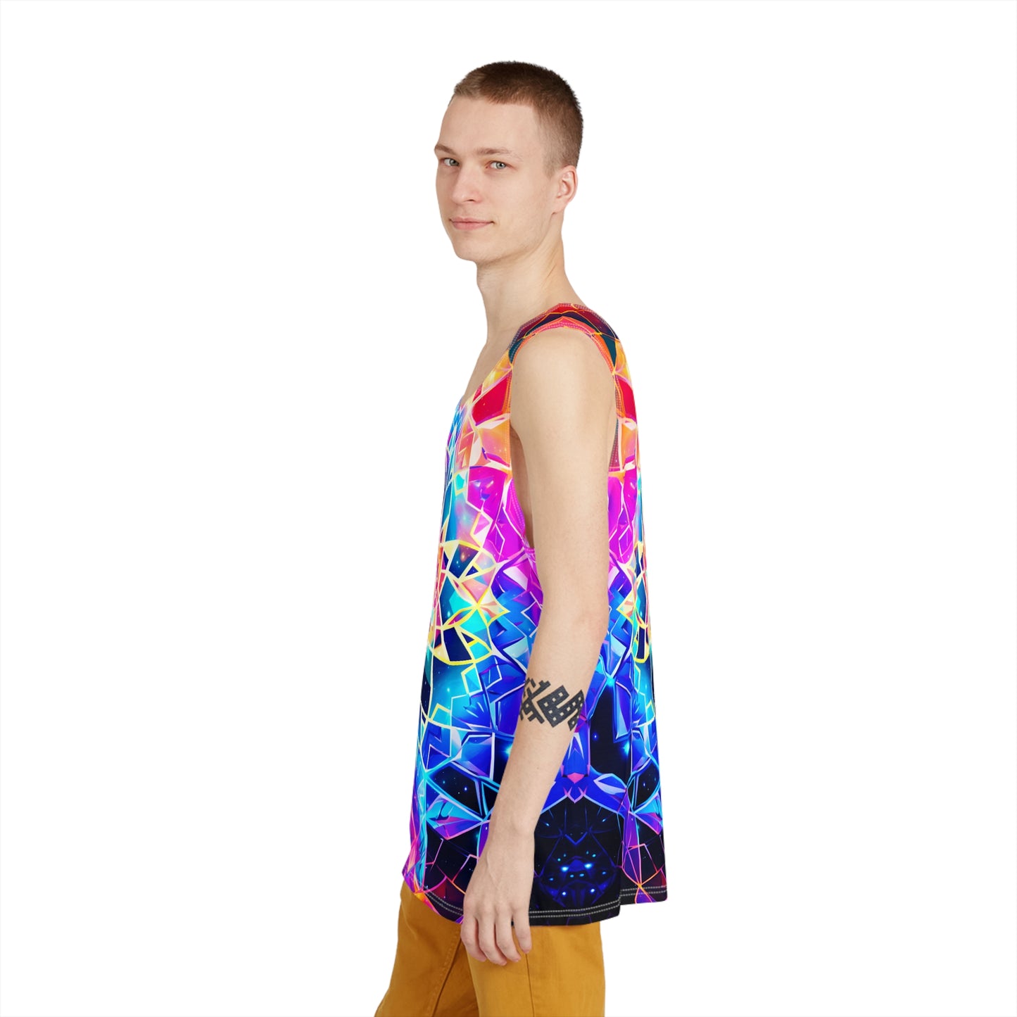 Sacred Geometry Synthwave Men's Tank v1