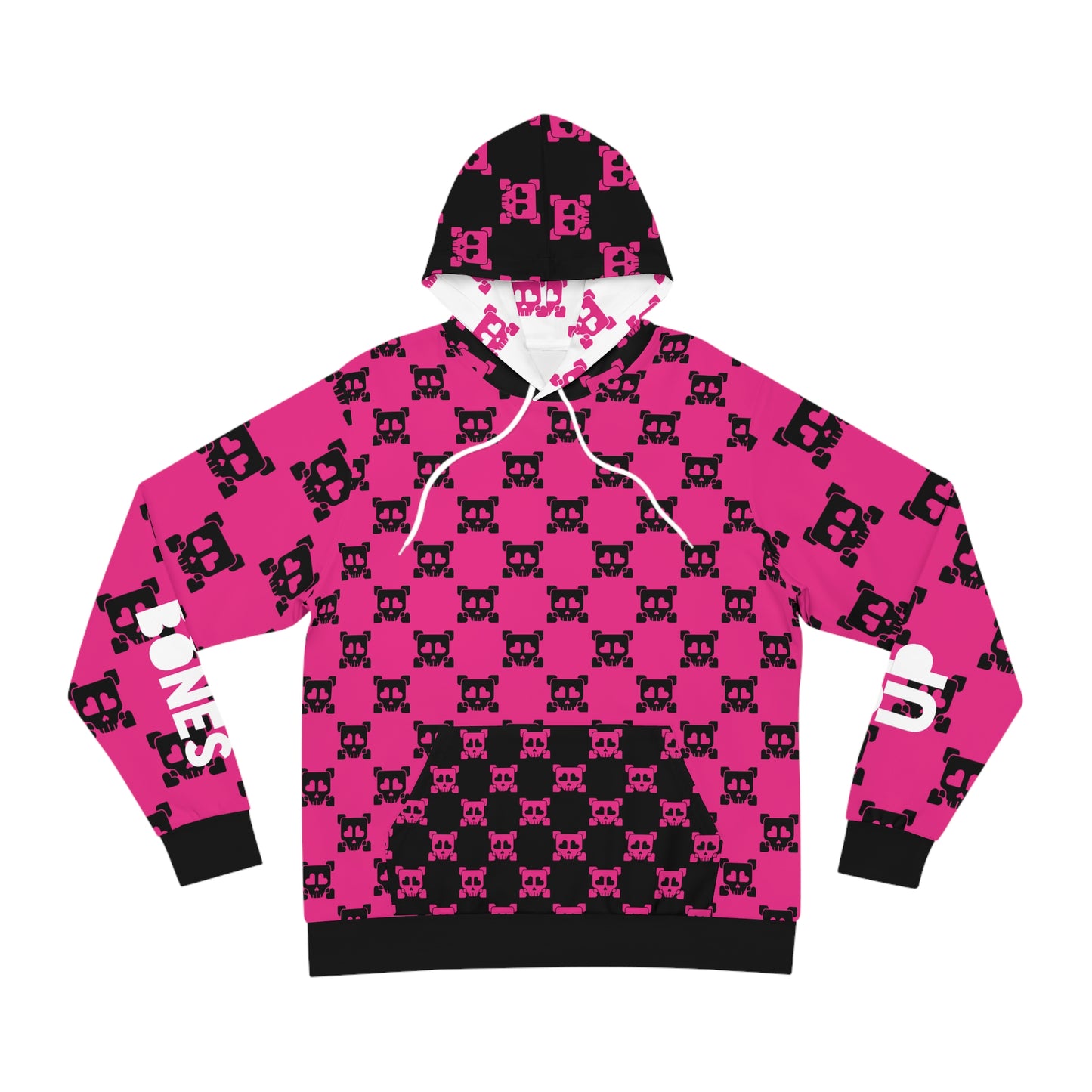 B-Side Bones Up Hoodie - Pink and Black v1