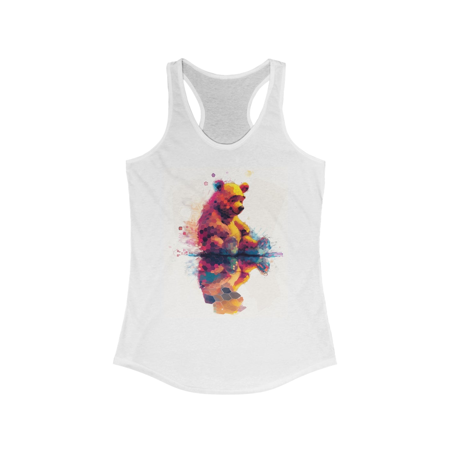 Silly Old Bear Glitch Women's Racerback Tank