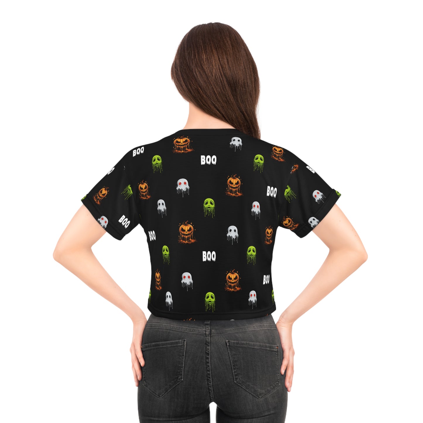 Spooky Halloween Boo Crop Tee v1