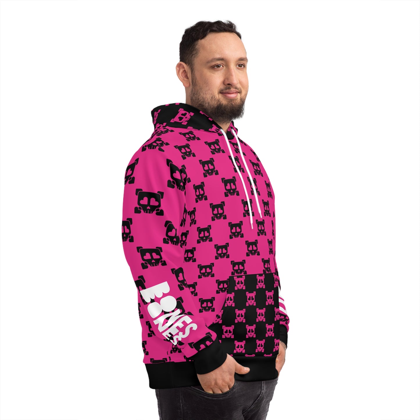 B-Side Bones Up Hoodie - Pink and Black v1