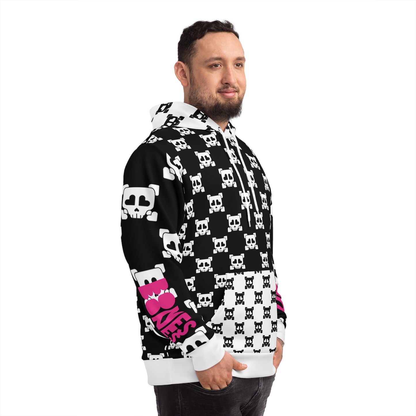 B-Side Bones Up Hoodie - Black and White v1