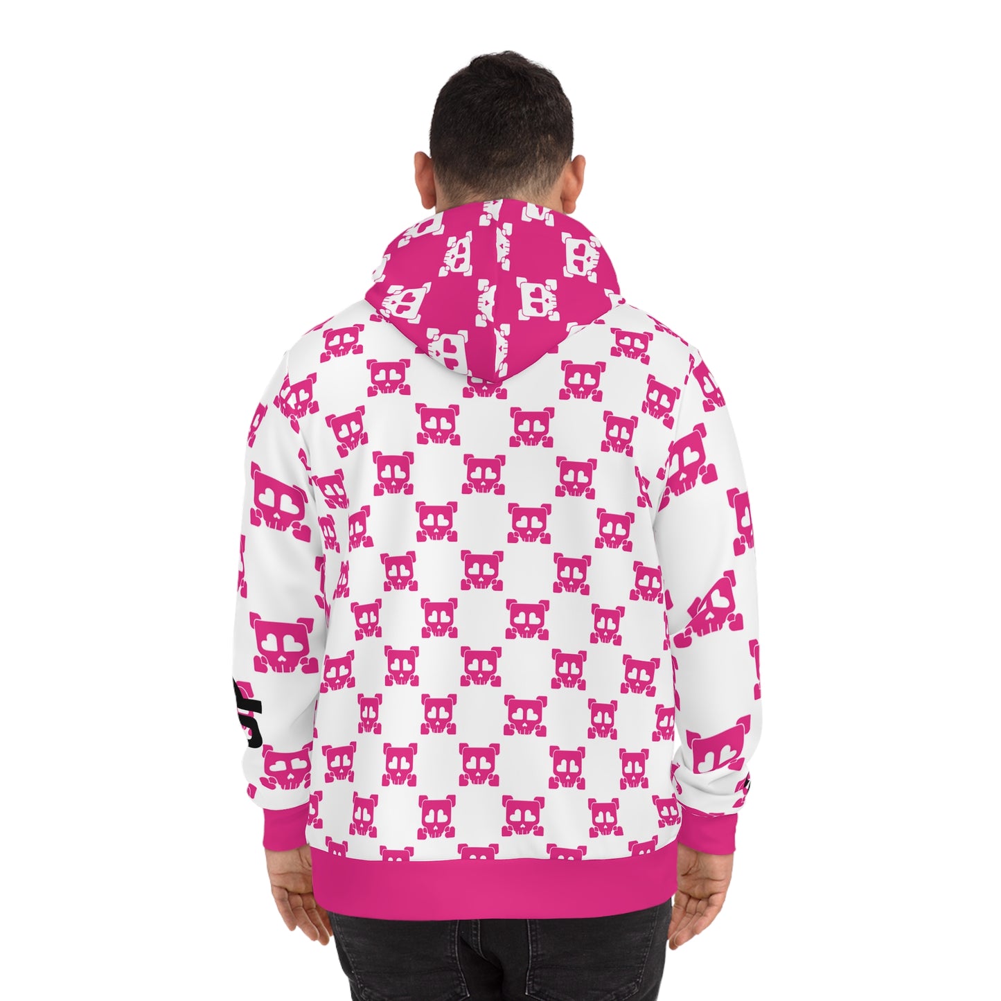 B-Side Bones Up Hoodie - White and Pink v1