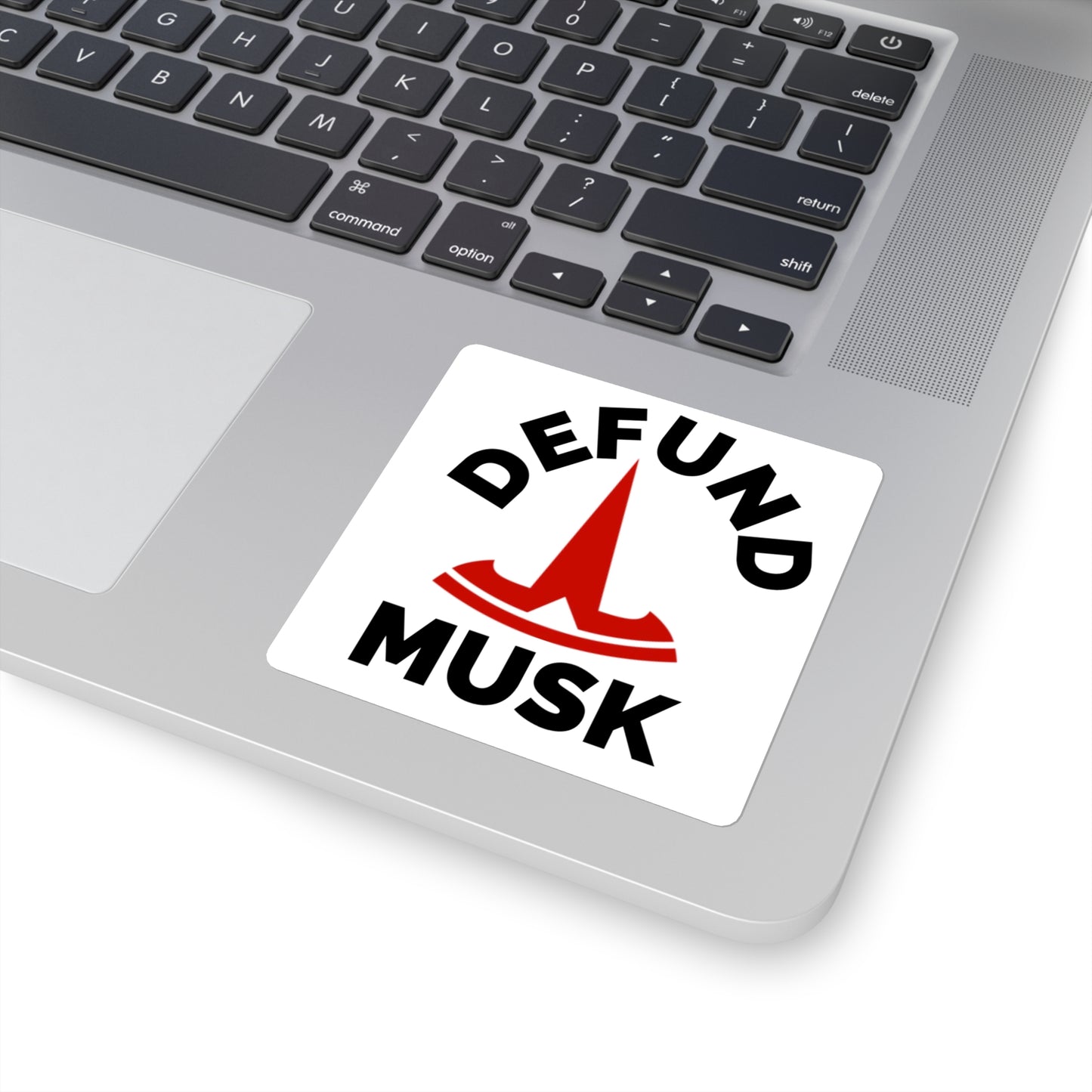 Defund Musk Square Stickers - Bold Political Statement Decal for Laptops and Bumpers