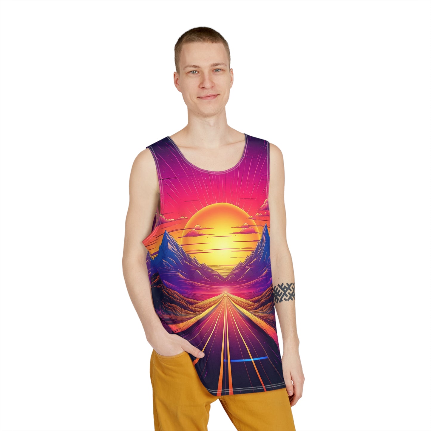 Synthwave Drive Men's Tank v1