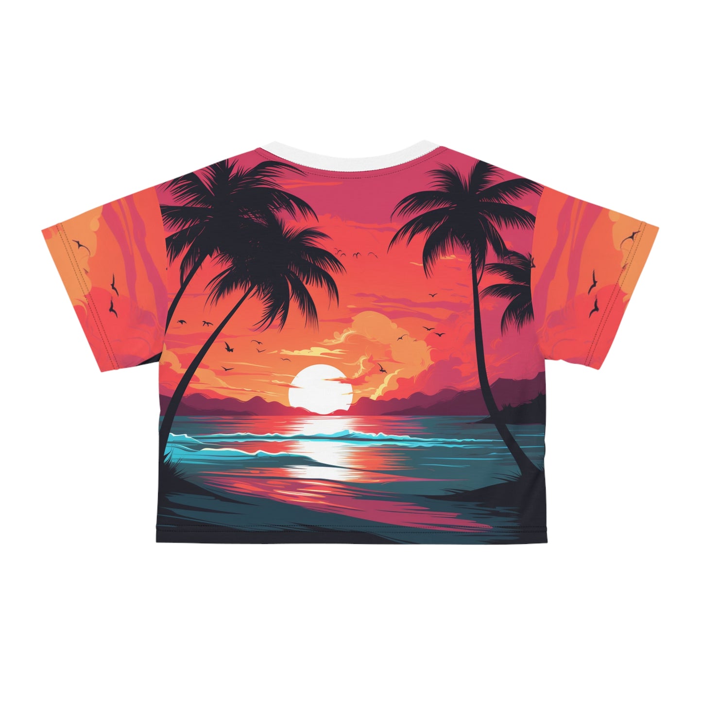Tropical Sunset Vibes Crop Tee v1