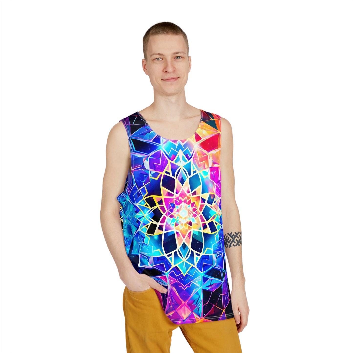 Sacred Geometry Synthwave Men's Tank v1