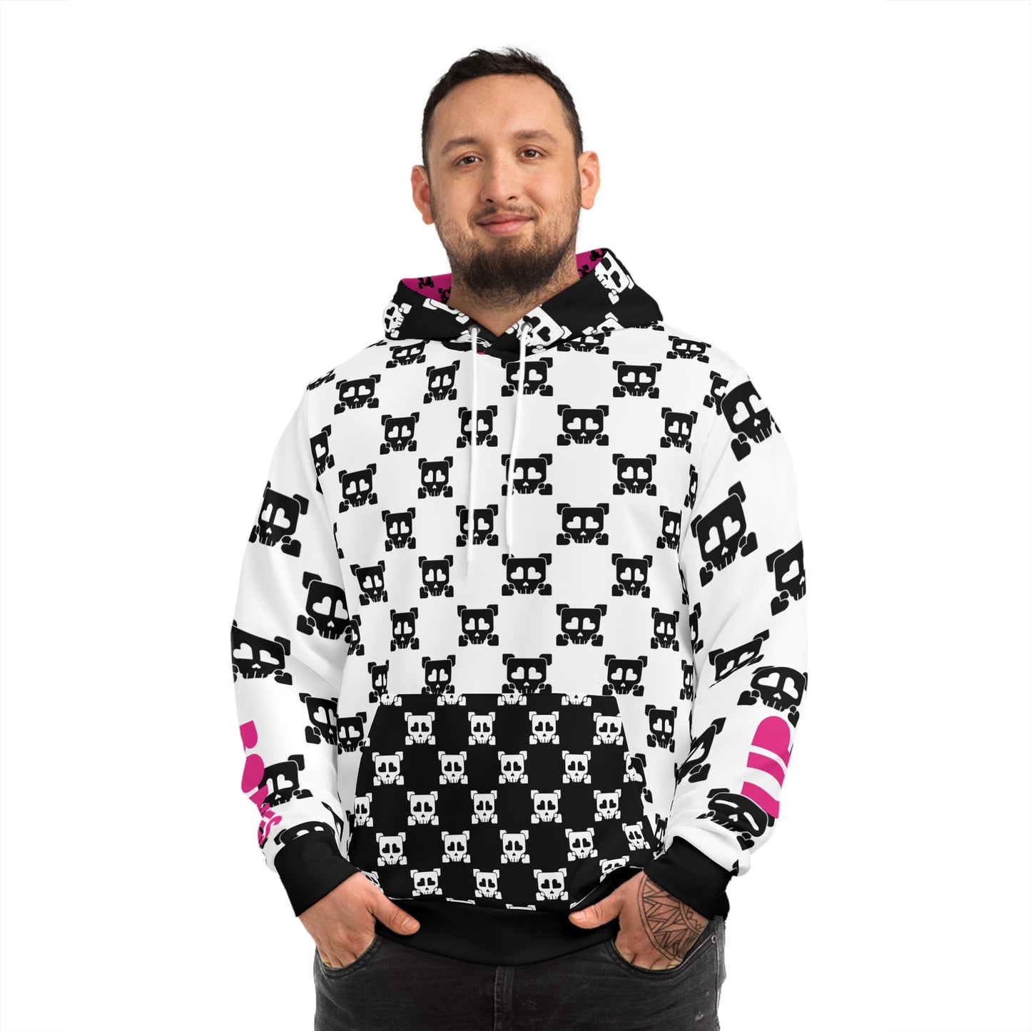 B-Side Bones Up Hoodie - White and Black v1