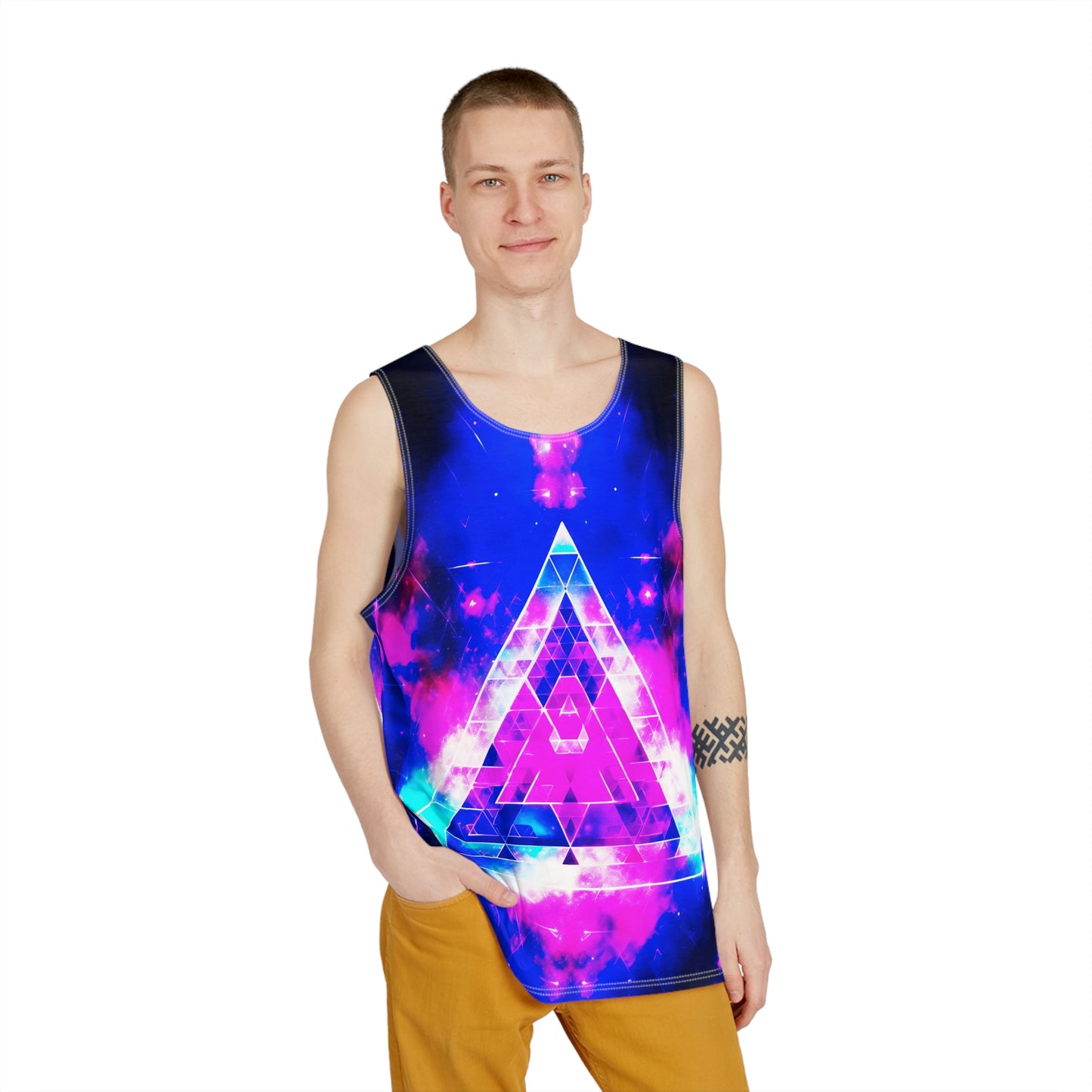 Sacred Geometry in Space Men's Tank v1