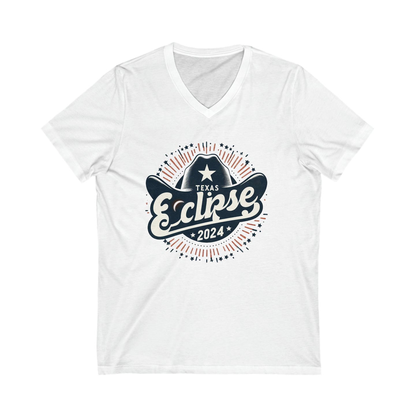 Texas Eclipse 24 - Unisex Jersey Short Sleeve V-Neck Tee
