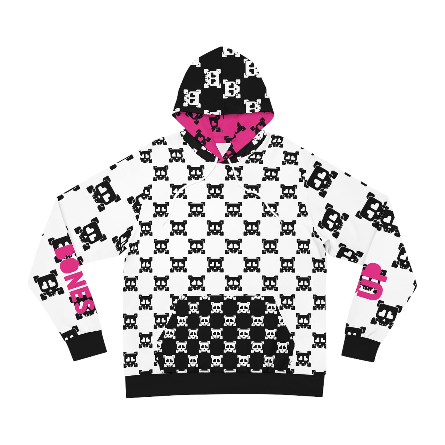 B-Side Bones Up Hoodie - White and Black v1