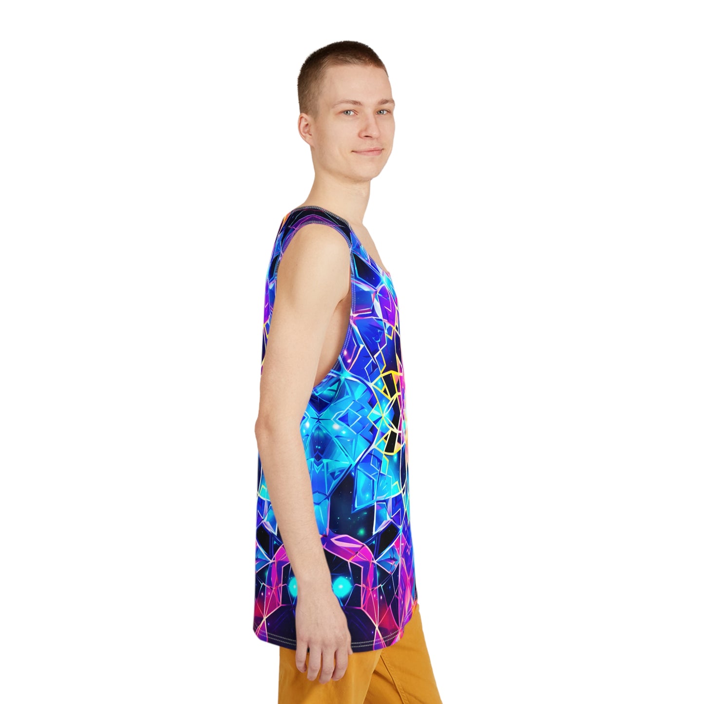 Sacred Geometry Synthwave Men's Tank v1