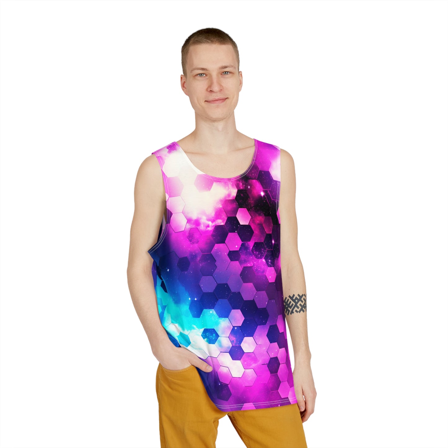 Hexagons in Space Men's Tank v1