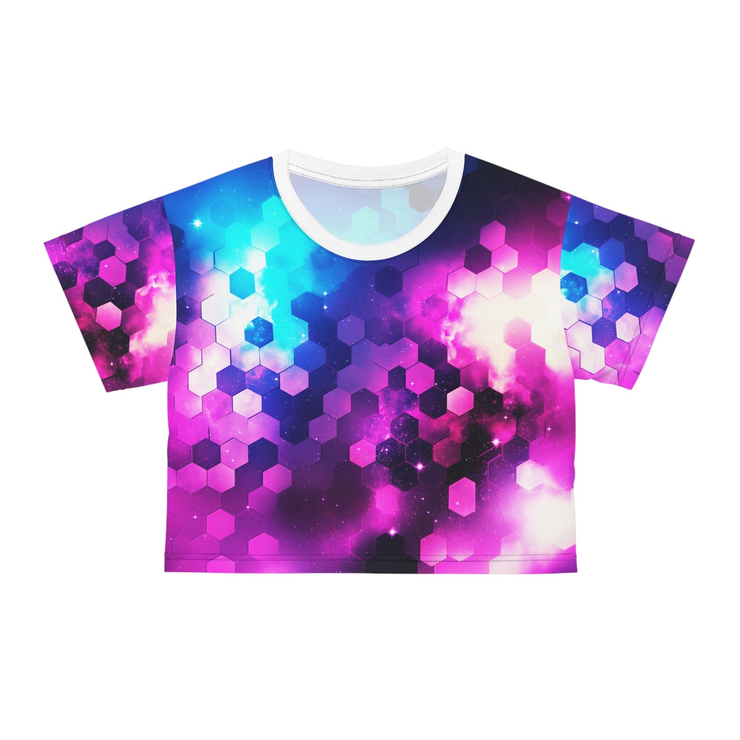 Hexagons in Space Crop Tee v1