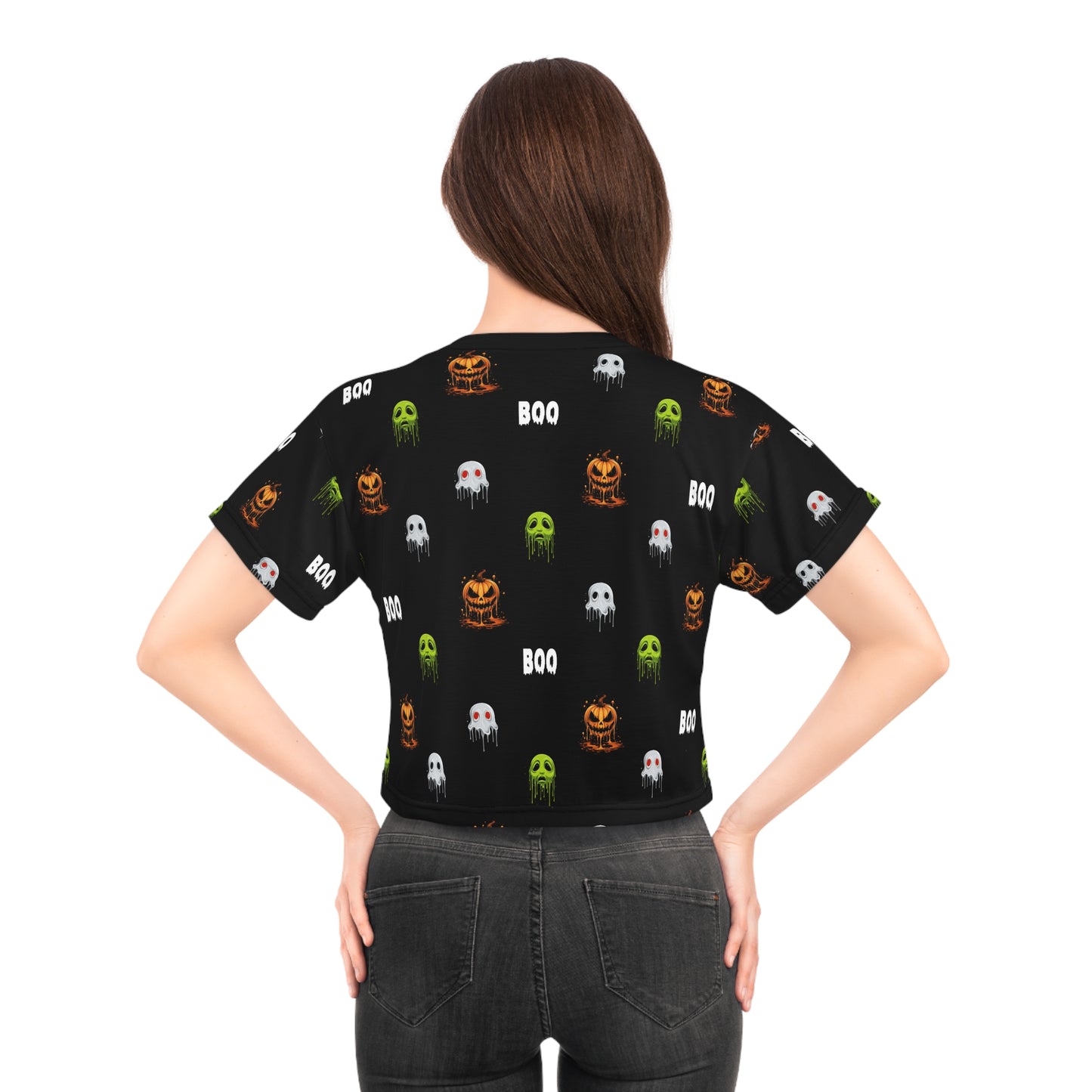 Spooky Halloween Boo Crop Tee v1