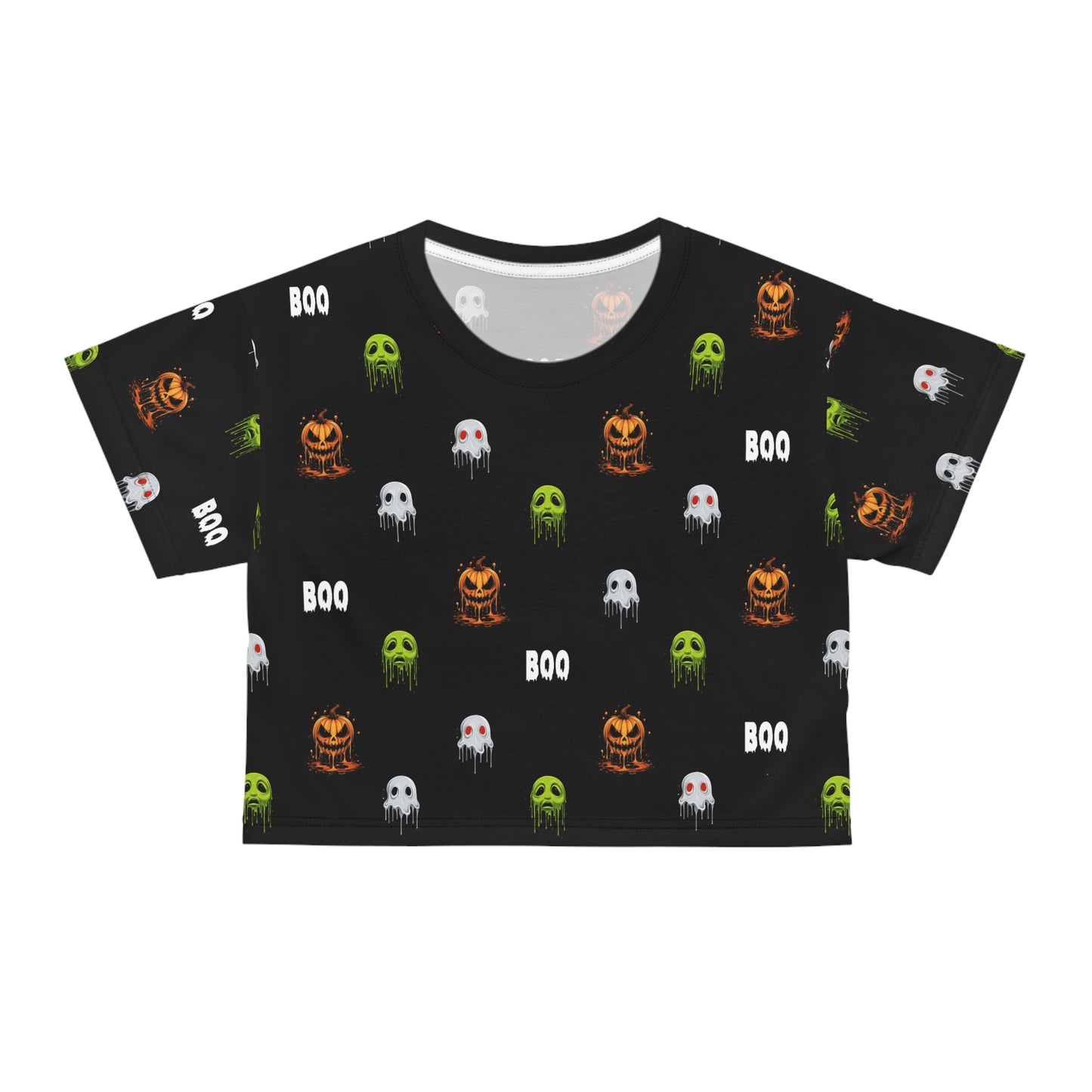 Spooky Halloween Boo Crop Tee v1