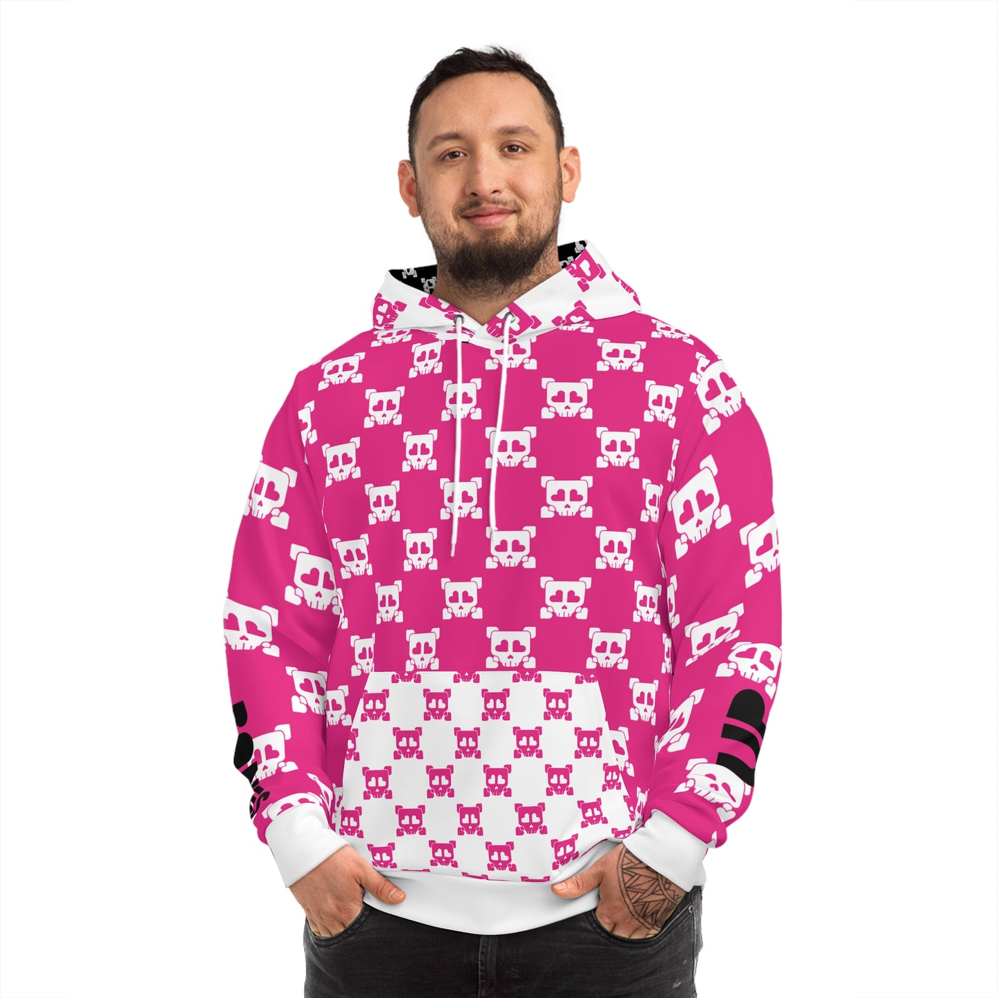 B-Side Bones Up Hoodie - Pink and White v1