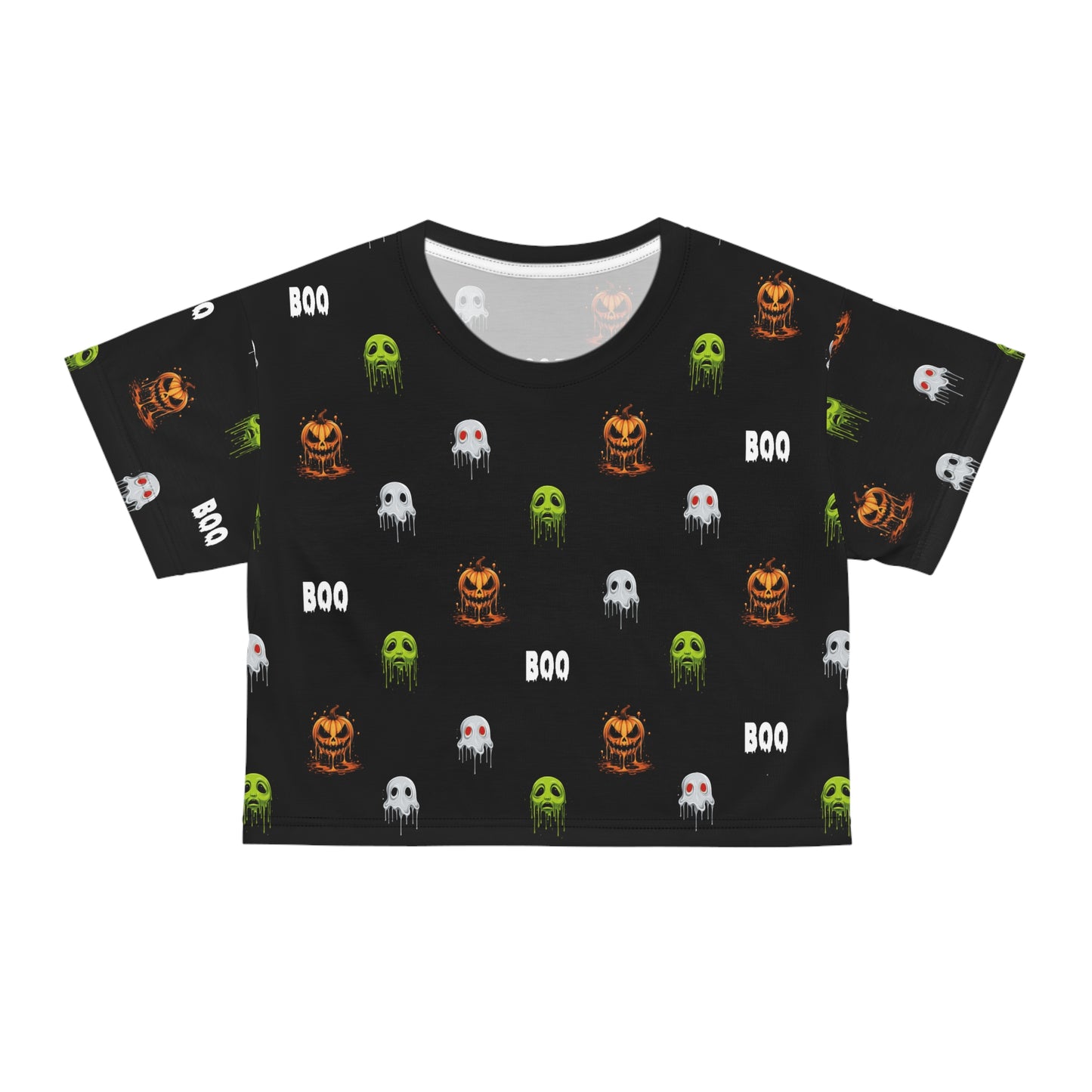 Spooky Halloween Boo Crop Tee v1