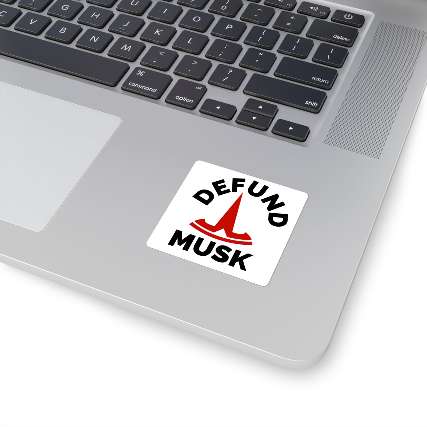 Defund Musk Square Stickers - Bold Political Statement Decal for Laptops and Bumpers