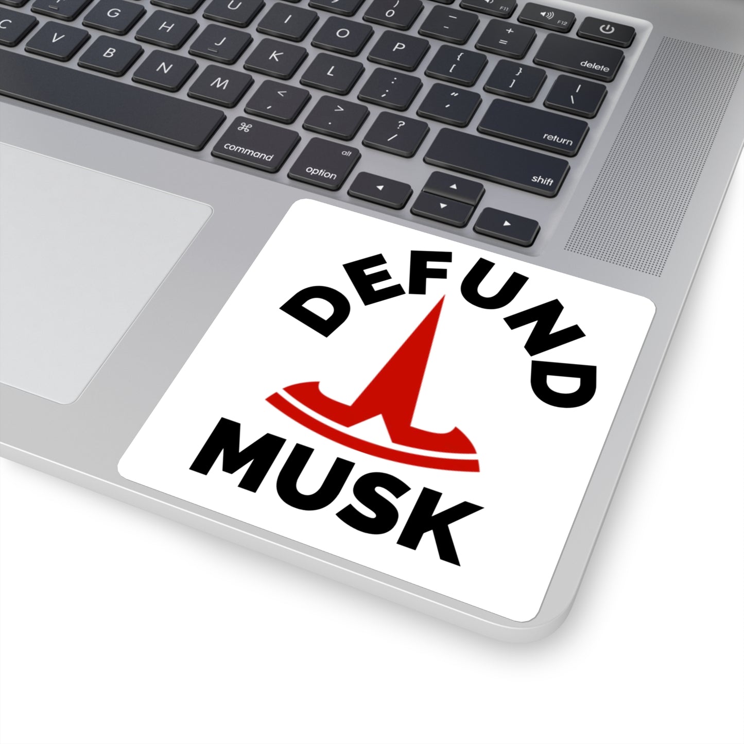 Defund Musk Square Stickers - Bold Political Statement Decal for Laptops and Bumpers