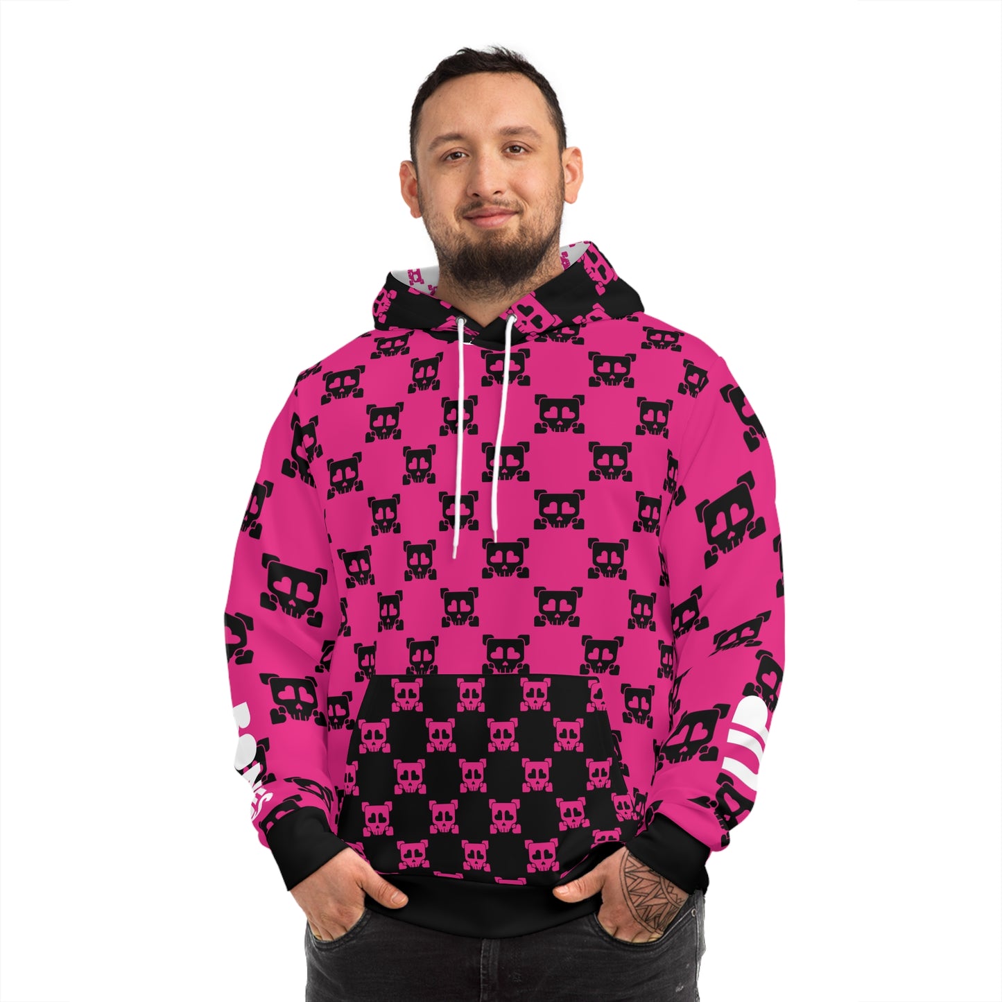 B-Side Bones Up Hoodie - Pink and Black v1