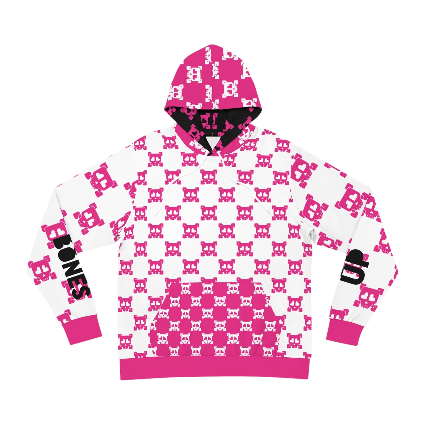 B-Side Bones Up Hoodie - White and Pink v1