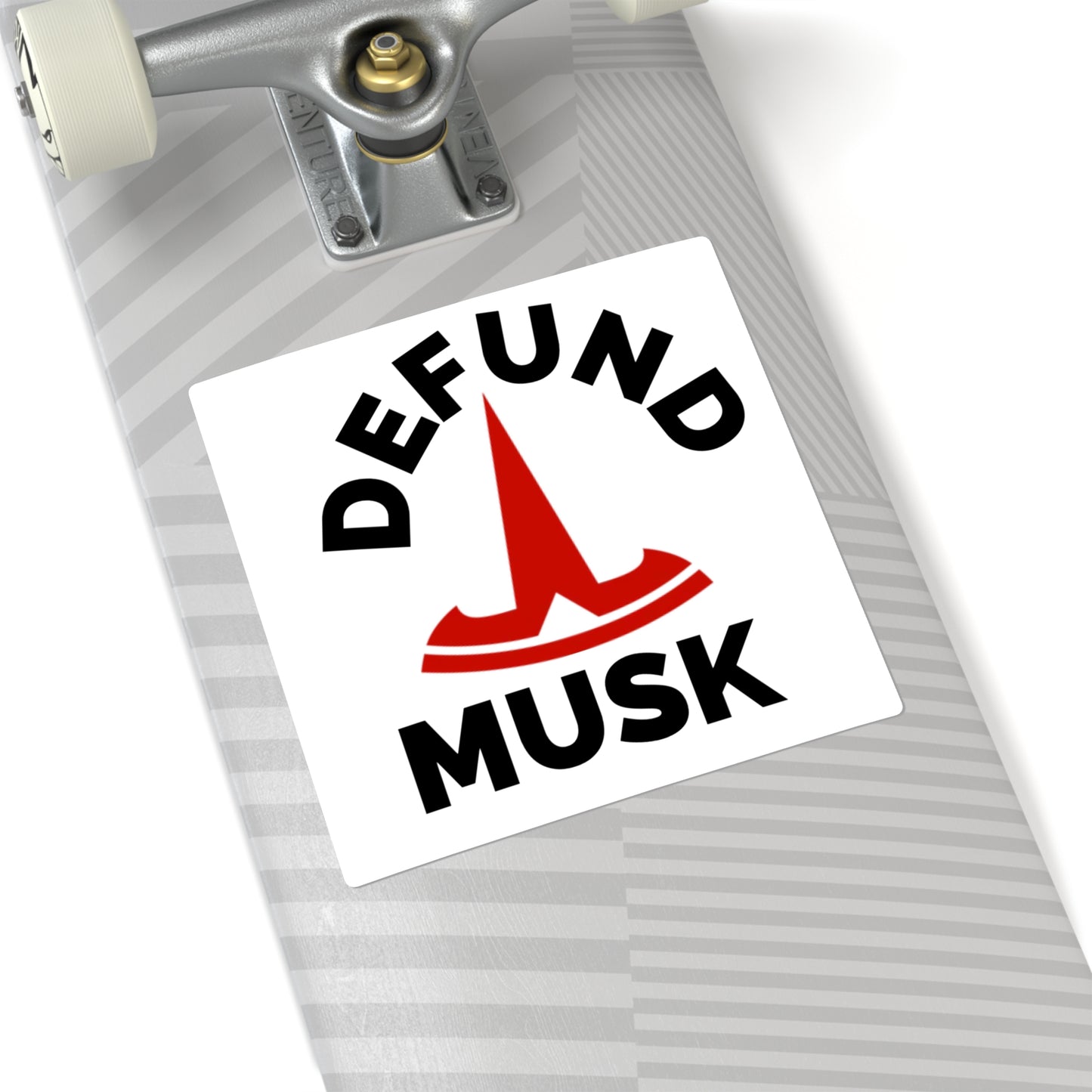 Defund Musk Square Stickers - Bold Political Statement Decal for Laptops and Bumpers