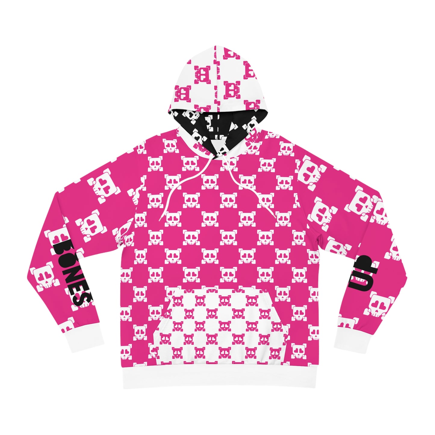 B-Side Bones Up Hoodie - Pink and White v1